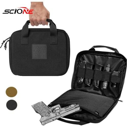 Military Hand Gun Pistol Carry Case Bag Magazine Pouch Strap Airsoft Hunting Holster Portable Pistol Carrier Fishing Bag X122G