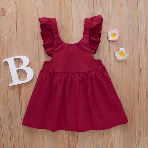 0-5Yrs Children Girls Dress Soft Ruffles Sleeveless Kids Girls Dress Summer Clothing Outfits