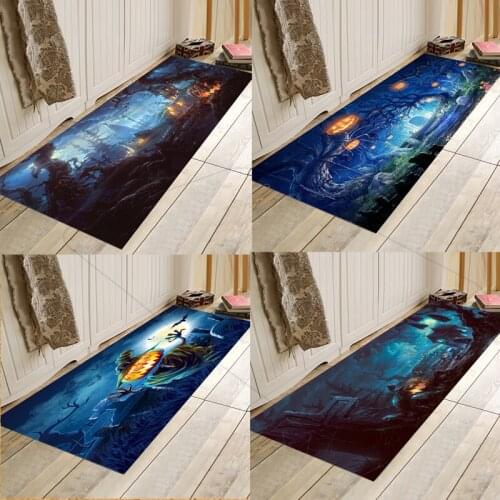 Halloween pumpkin door mat velvet printed floor mat indoor carpet Halloween supplies Halloween party decoration door mat