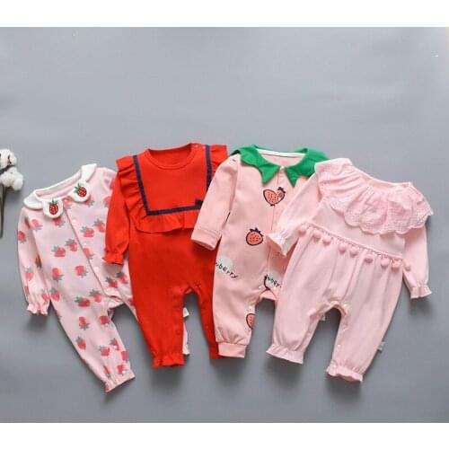 Cotton Newborn Clothes Baby Rompers Long Sleeve Infant Girls Bodysuit 3 6 9 12 24M Baby Girl Clothes