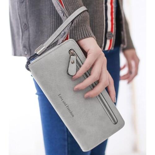 Pu Leather Women Wallet Large Capacity Female Phone Bags Multiple Card Slots Long Purse for Girl Zipper Hasp Women Coin Purse