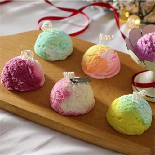 Ice Cream 3D Candle Mold DIY Chocolate Cake Decoration Handmade Soap Aromatherapy Mould Cupcake Baking Molds Resin Crafts