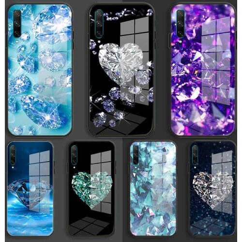 Soft Glass Case For Huawei Honor 30 20 10 Lite Pro 10i 20i 9a 8a 8x Balck Cover Eternal crystal diamond
