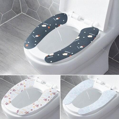 Printed Toilet pad household Stickers autumn and winter Washable toilet cushion toilet ring seat cushion Toilet Cover Set