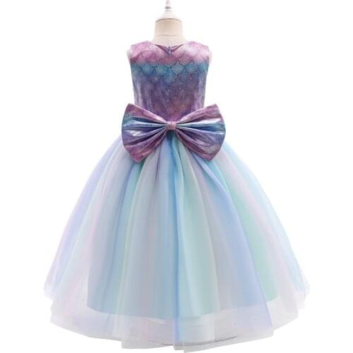 New Girls Dress Halloween Party Princess Dress Butterfly Print Baby Birthda Ball Gown Cosplay Mermaid Girls Childrens Clothing