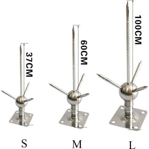 New 60CM Brass Lighting Rod Three-Pole Detachable Copper Lightning Protection Equipment For House Tower Tank Lightning arrester