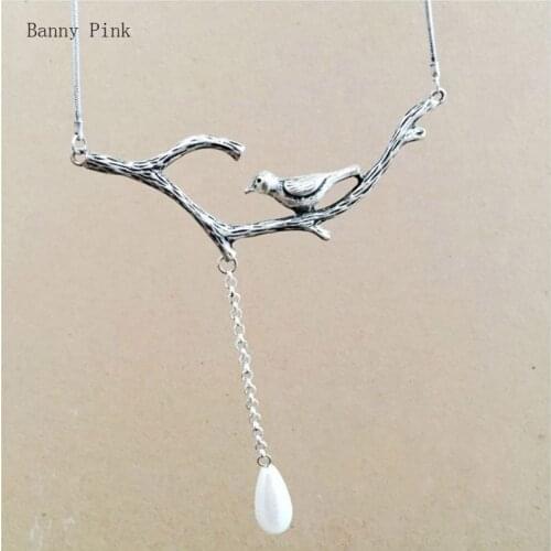 Vintage Alloy Bird Pendant Necklace For Women Ethnic Metal Snake Chain Long Necklace Fashion Jewelry Chunky Necklace Colliers