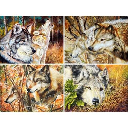 PDMDOG DIY Diamond Embroidery Animals New Arrival 5D Diamond Painting Wolf Cross Stitch Mosaic Art Kits Home Decoration