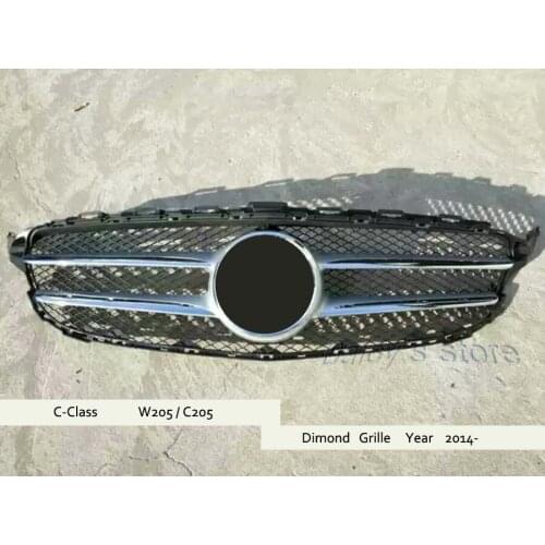 Front Grille center dimond grill for Mercedes-Benz W205 New C-class 2014-2018 C180L C200 C260 C300 C350 C400