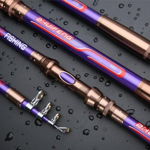 Sea pole 2.1m, 2.4m, 2.7m, 3.0m, 3.6m portable telescopic spinning rod, spinner fishing tackle and ocean fishing rod