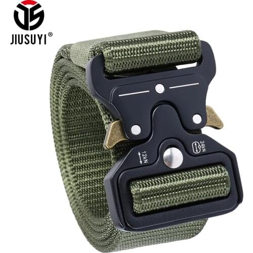 Men Tactical Military Belt Nylon Webbing Metal Buckle Army Combat Airsoft Paintball Waist Equipment Knock Off Waistband Belts
