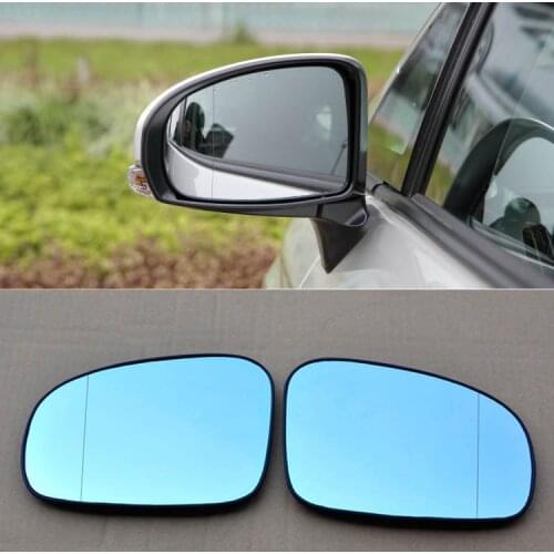 SmRKE 2Pcs For Toyota Prius Rearview Mirror Blue Glasses Wide Angle Led Turn Signals Light Power Heating