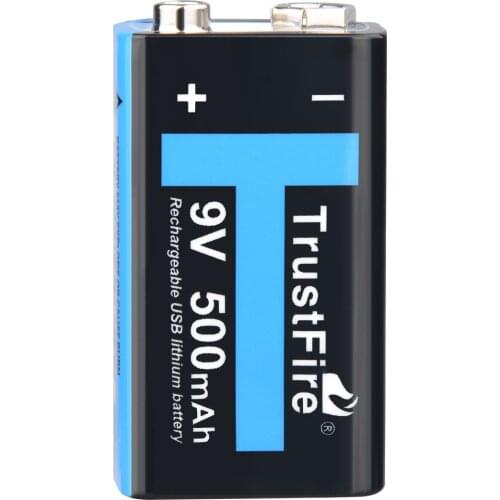 TrustFire 9V Usb Rechargeable Lithium Battery 500mAh Li Ion Batteries With Charger Indicator For RC Helicopter Model Microphone