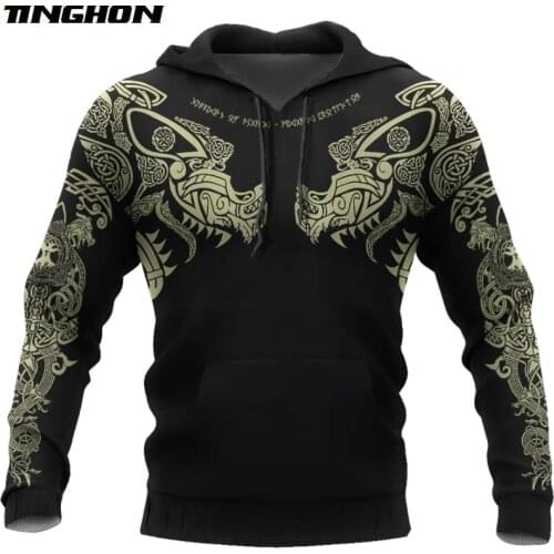 Viking Odin - Blue Pullover Tattoo 3D Print Men hoodies Harajuku Fashion Hooded Sweatshirt Autumn Unisex hoodie sudadera hombre