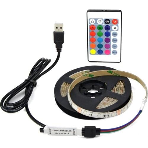 DC 5V USB LED Strip light 3528 RGB/White/Warm White Waterproof Led Diode Tape Ribbon Lights 1M 2M 3M 4M 5M TV PC Bike BackLight