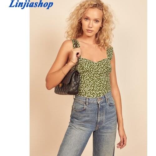 Summer women camis short sexy floral print crop top sleeveless backless elastic fashion new tank top femme vestidos