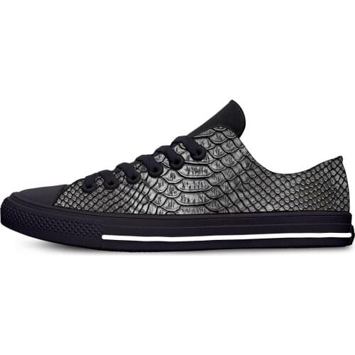 Snakeskin Python Skin Pattern Fashion Funny Cool Casual Cloth Shoes Low Top Lightweight Breathable 3D Print Men women Sneakers