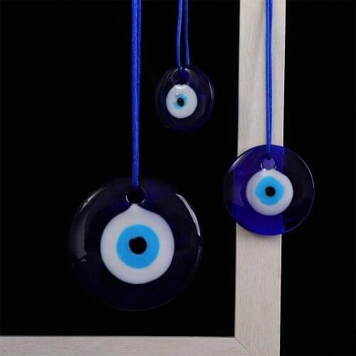 1pc Fashion Lucky Turkish Greek Evil Blue Eye Charm Pendant Gift Blue Lamp work Glass Car Home Amulet Kabbalah Multiple sizes
