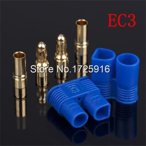 1000 pairs/lot EC3 Banana Bullet Plug Female Male Connector with Housing For RC ESC LIPO Battery Motor DZ0100