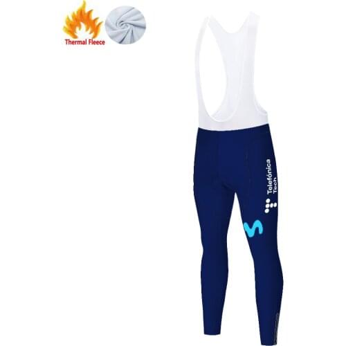 2020 movistar cycling pants Winter Thermal Fleece cycling clothing Men bike pants team long pants 20D calça ciclismo masculino