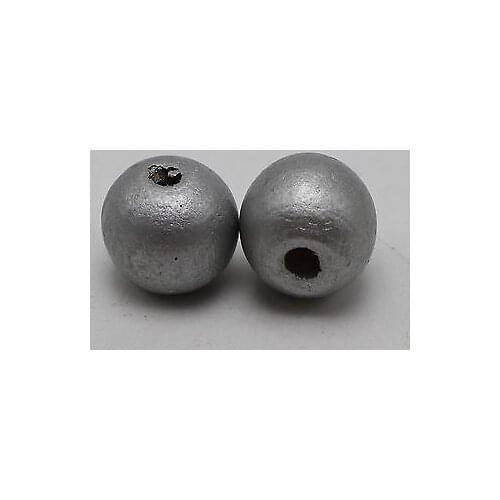 25 Silver Colour Grey Round Wood Beads 20mm Large Wooden Beads