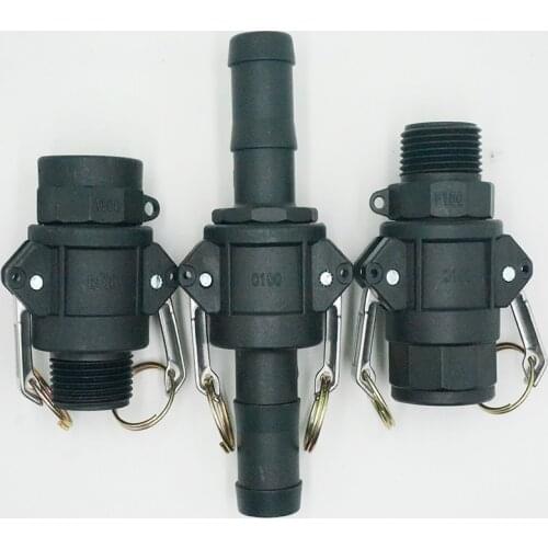 5 Pieces DN15 to DN50 Plastic Camlock Couplings 1/2" to 1" Quick Disconnect PP Adapter Pipe Fittings