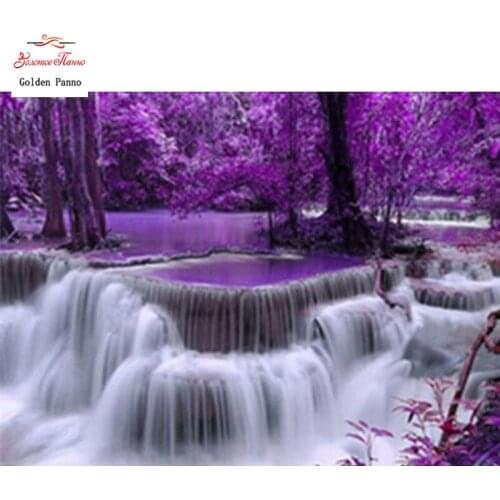 3D diamond embroidery waterfall scenery needlework diamond mosaic cross stitch Kits for embroidery with beads home decor 12