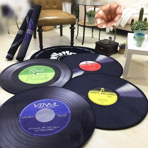Retro record 3D 6mm Thinckness Carpets Record Study hall Round Rugs living room coffee table bedroom computer chair room Mat