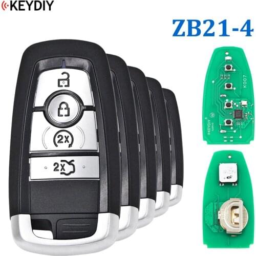 5PCS, KEYDIY ZB Series Universal Smart Key ZB21-4 for KD-X2 Car Key Remote Replacement Fit More than 2000 Models
