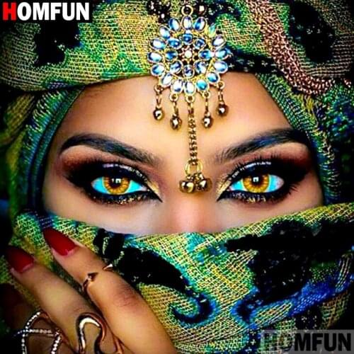 Homfun Full Square/Round Drill 5D DIY Diamond Painting "Masked beauty" 3D Embroidery Cross Stitch Home Decor Gift A10654