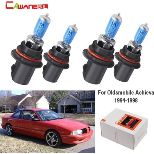 Cawanerl 4 x 100W Car Halogen Bulb Headlight Light Hi/Lo Beam Warm White 4300K For Oldsmobile Achieva 1994-1998