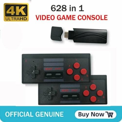USB Wireless Console Game Stick Video Game Console Built in 628 Classic Game 8 Bit Mini Retro Controller HD Output Dual Player