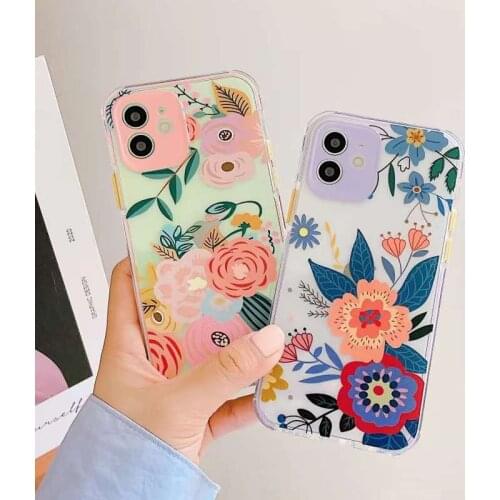 Fresh Flower Tpu Phone Case for Iphone 11 12 Pro Max Girl Case Xr Xs Max Mini 7 8 Plus Cartoon Back Cover Female