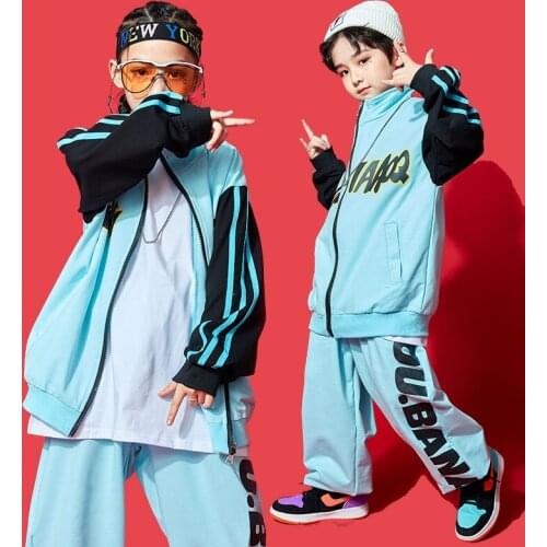 Kids Hip Hop Street Dance Clothing Sport Jacket Pants For Girls Jazz Practice Clothes Ballroom Dancing Costumes Boys Wear BL5413