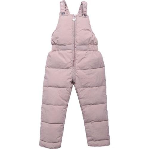 New children winter warm thick cotton-down pants children clothing kids overalls for girls/boys 1-5 Yrs children jumpsuit