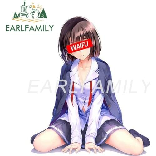 EARLFAMILY 13cm x 11.1cm for Waifu Anime Car Stickers Funny RV JDM Decal Vinyl Car Wrap Motorcycle Waterproof Sunscreen Decals