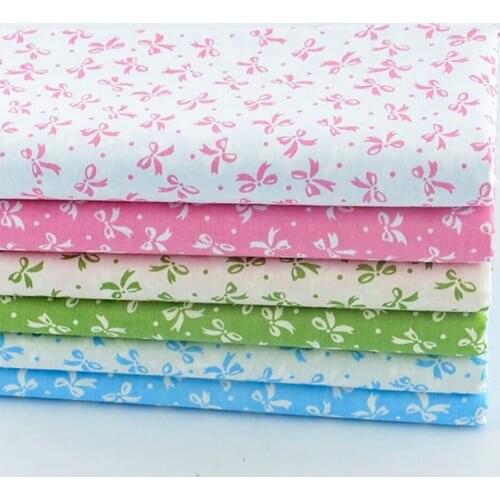 Booksew cotton fabric fat quarter bundle 45CMx50CM 6 pieces cute bowtie pattern for Bedding set sewing tecido patchwork cloth