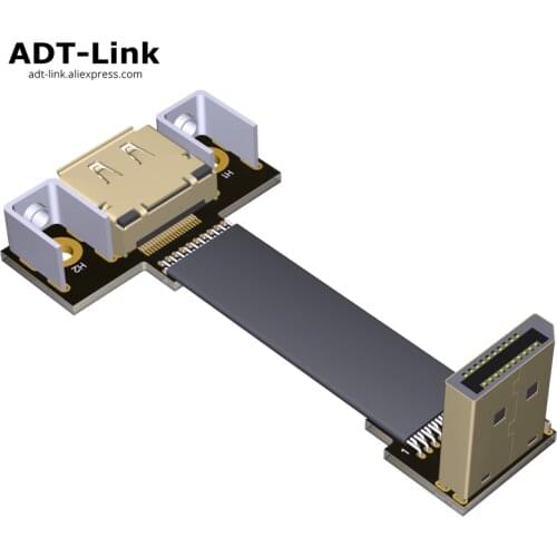 DisplayPort Extension Cable DP 4K 60Hz 1.2V Cord Elbow angled Adapter 5cm-2m FPC Display Port Ribbon Flat Female Bracket