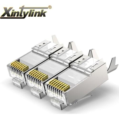 Xintylink CAT7 rj45 connector rj rg45 ethernet cable plug CAT6A 8P8C FTP stp shielded cat.6a cat.7 network sftp lan 10/50/100pcs