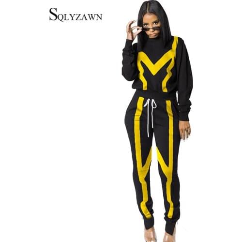 Women Streetwear Yellow Stripe Two Piece Joggers Suit Sets Autumn Fall Shirt Top Zipper Pants Matching Track Outfits Sweatsuit