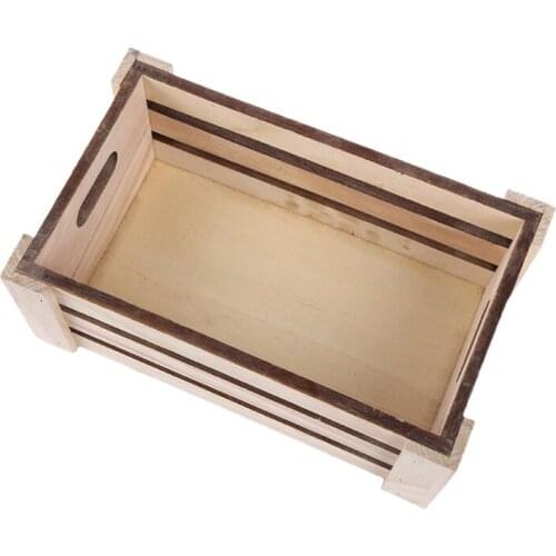 Creative Rectangular Wooden Desktop Storage Basket Desk Organizer Box Desktop Sundries Collection Arrangement Eco Home