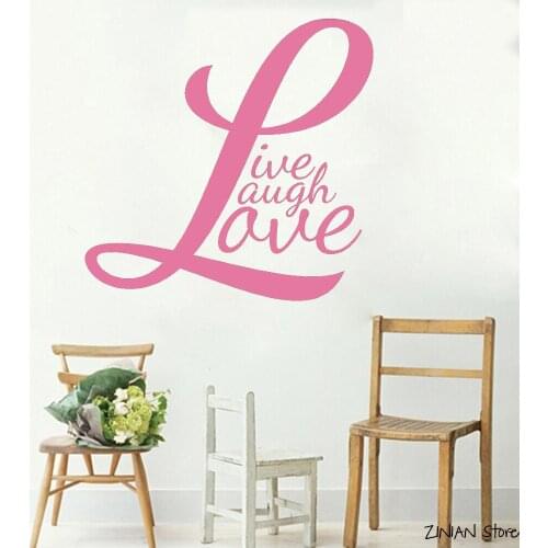 Live Wall Sticker Quotes Couples Family Decor Words Decals Vinyl Living Room Bedroom Removable Mural Art Modern H331