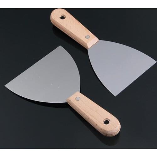 Wooden Handle Cooking Spatula Stainless Steel Multi-purpose Cooking Tuner Kitchen Spatula Barbecue Shovel Kitchen Tool