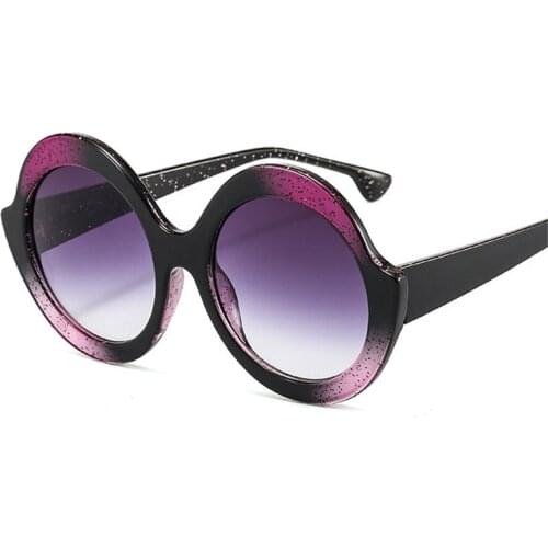 Fashion Glitter Round Contrast Color Luxury Sunglasses Women Retro Trending Gradient Eyewear Men Shades UV400 Sun Glasses