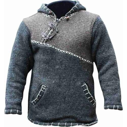 Fashion High street tide cool sweater men Hip hop Splicing Hooded pullover Men Sweatercoat Streetwear mens sweater knitting