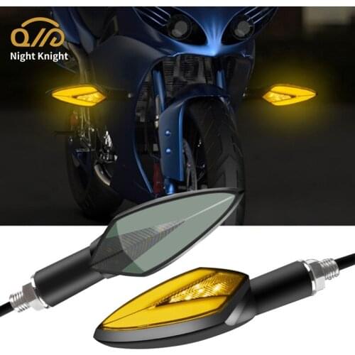 Night knight Motorcycle LED Turn Signals Flowing Motor Light Indicator Lamp Yellow Amber Flashing Taillight 12V DRL