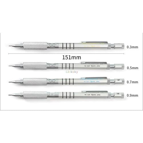 OHTO Super Promecha Drafting Pencil, 0.5/0.7/0.3/0.4/0.9 mm, PM-150,All Metal Barrel, Knurled Metal Grip,School supplies