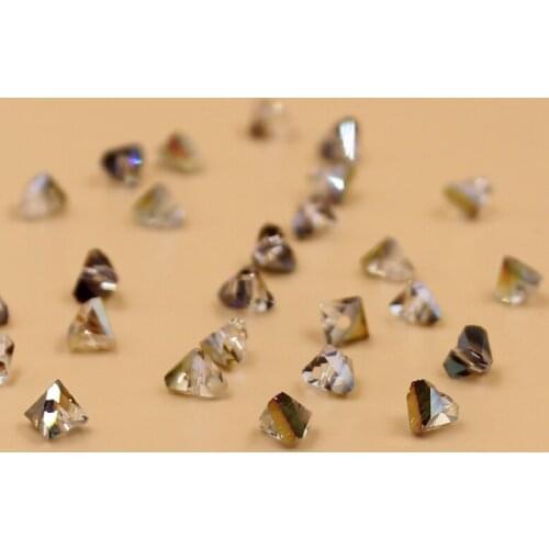 Wholesale 6mm 100pcs Triangle Austria Crystal Beads For Jewelry Making DIY Handmade Bracelet