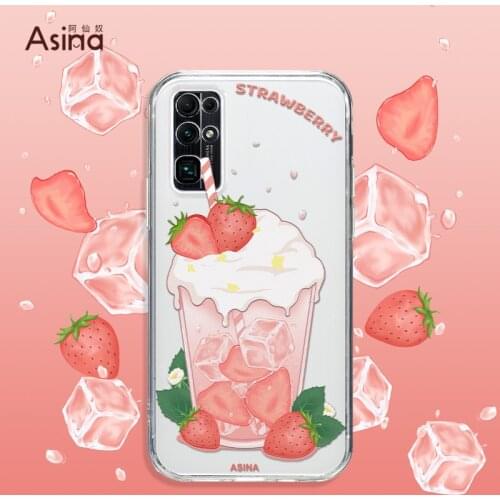 ASINA Transparent TPU Case For Honor 20 30 Pro 8x 9x 9a Korea Style Cute Fruit Cover Bumper For Honor View 30 40 Fashion Capa