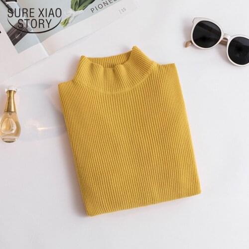 Slim-fit Pullovers Autumn Winter Turtleneck Sweaters Long Sleeve Casual Korean Sweater Short Tight Clothes New Arrival 10643